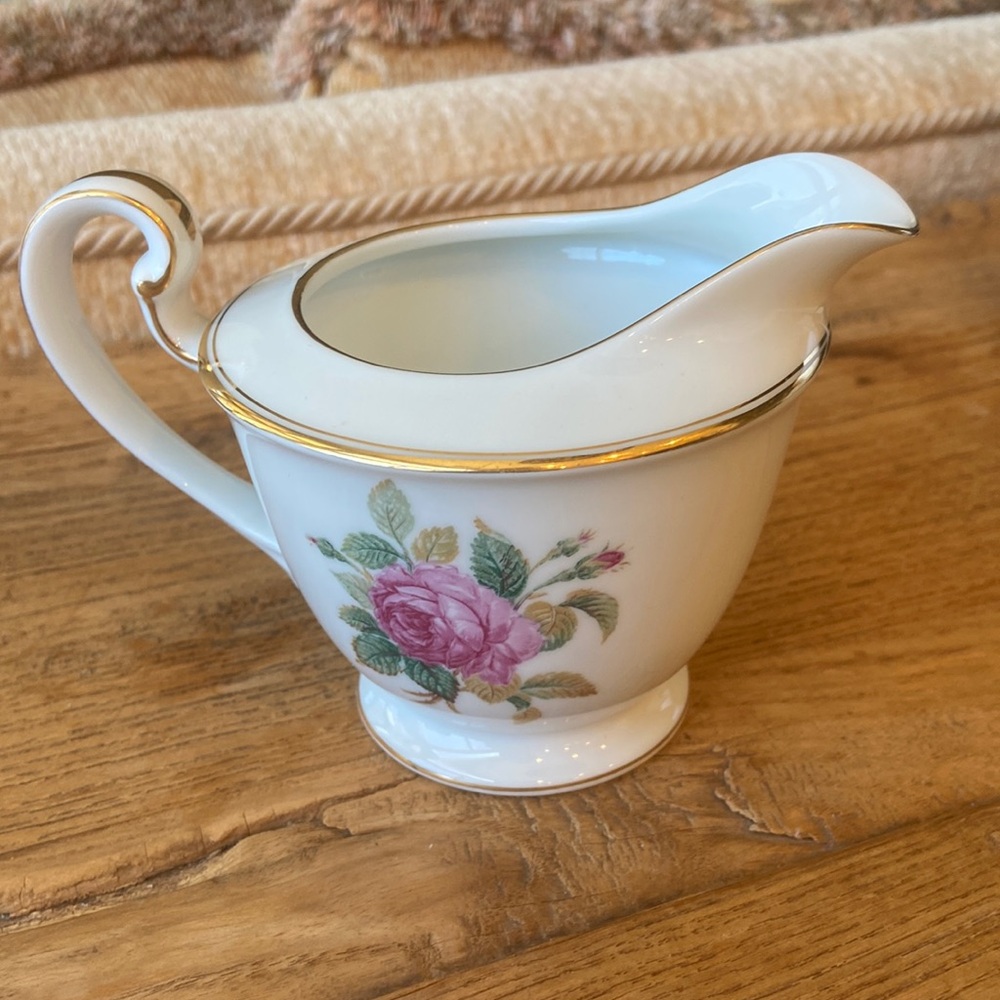 NORITAKE Japan 3057 Sharon Creamer Gold Trim Pink Floral Beautiful Vintage